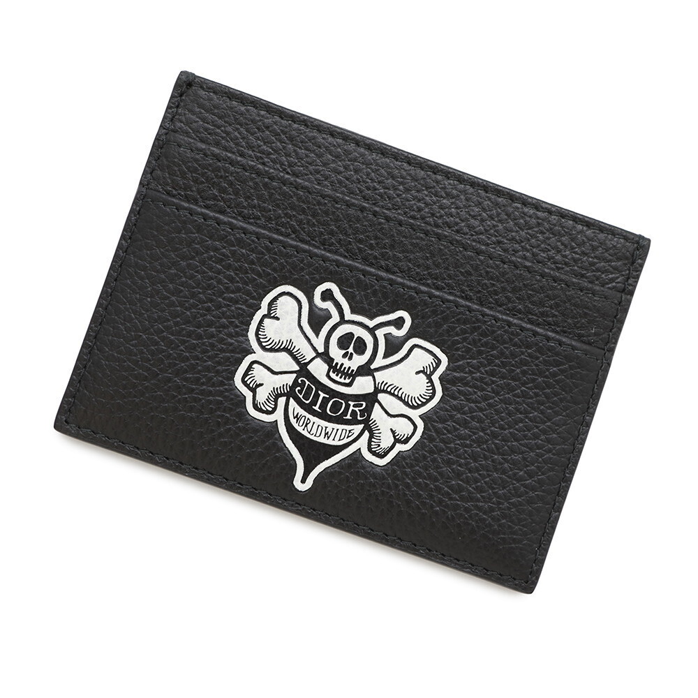 Christian Dior Wallet Shawn Stssy Collaboration Bee Patch Holder Black